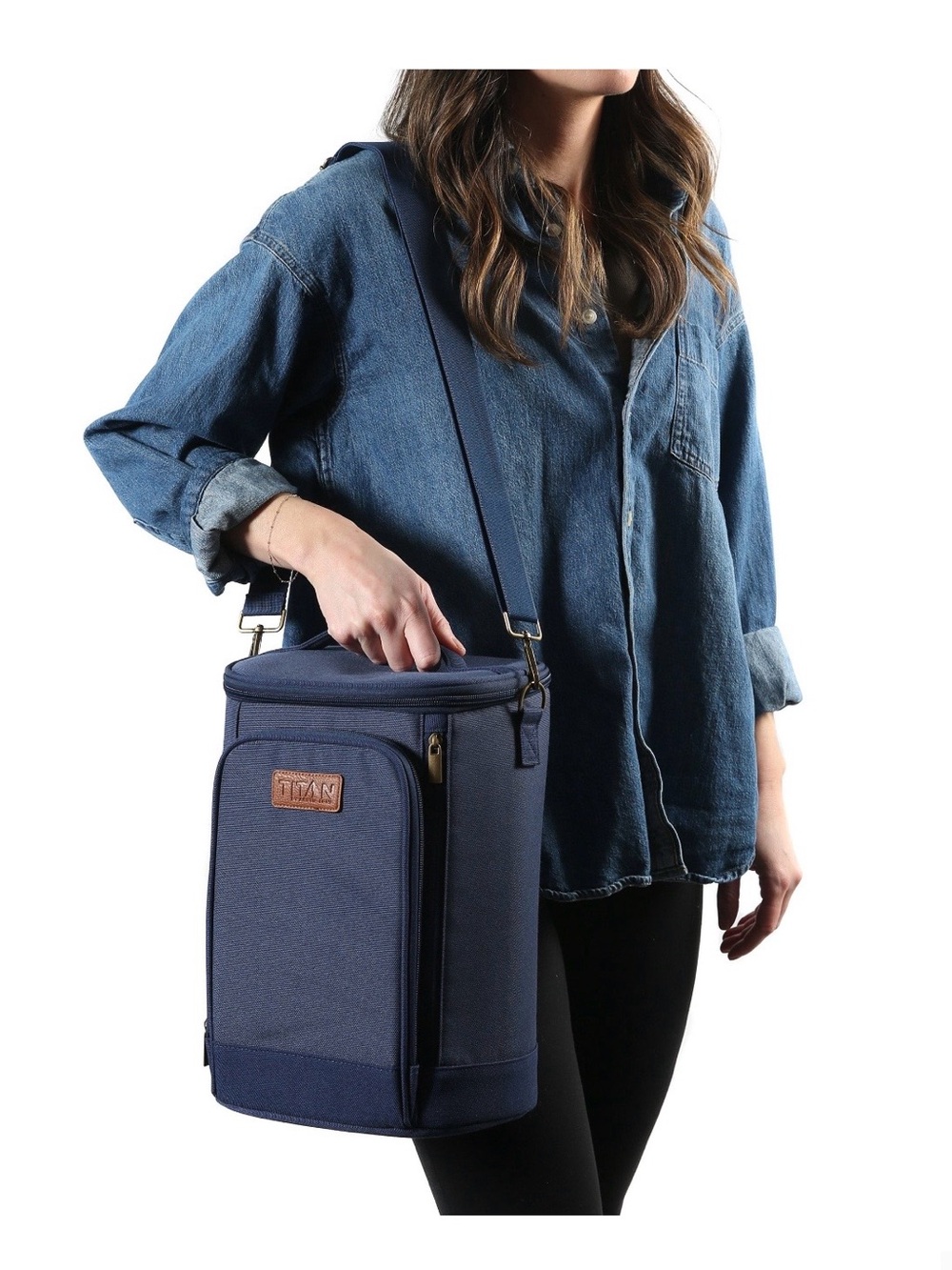 Titan Insulated Bottle Tote Cooler Wine Beer Bag Blue